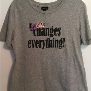Rue 21 Love Changes Everything tee shirt XL
